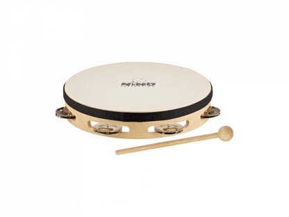 NINO Percussion Headed Wood Tambourine - 8"