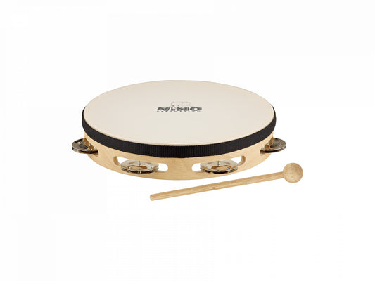 NINO Percussion Headed Wood Tambourine - 8"