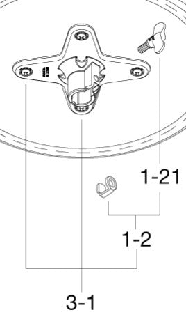 TAMA Sitz Halter mit Schrauben für HT130