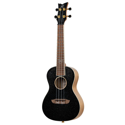 ORTEGA Element Serie Konzert Ukulele 4 String - Spruce / Catalpa Metallic Black + Bag