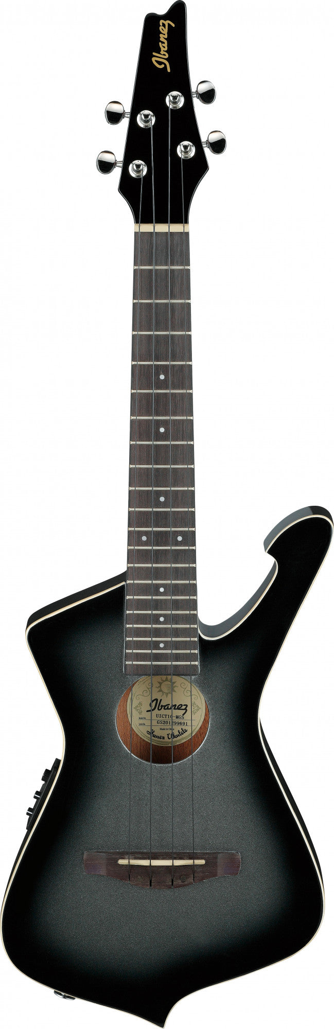 IBANEZ Iceman Tenor Ukulele 4-String - Metallic Gray Sunburst + Gig Bag