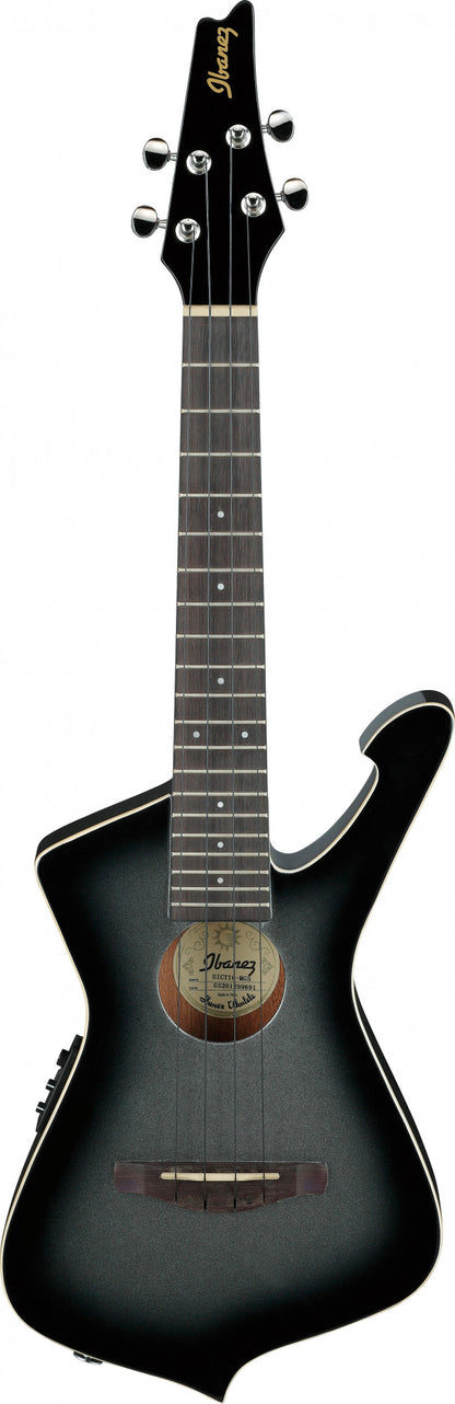IBANEZ Iceman Tenor Ukulele 4-String - Metallic Gray Sunburst + Gig Bag