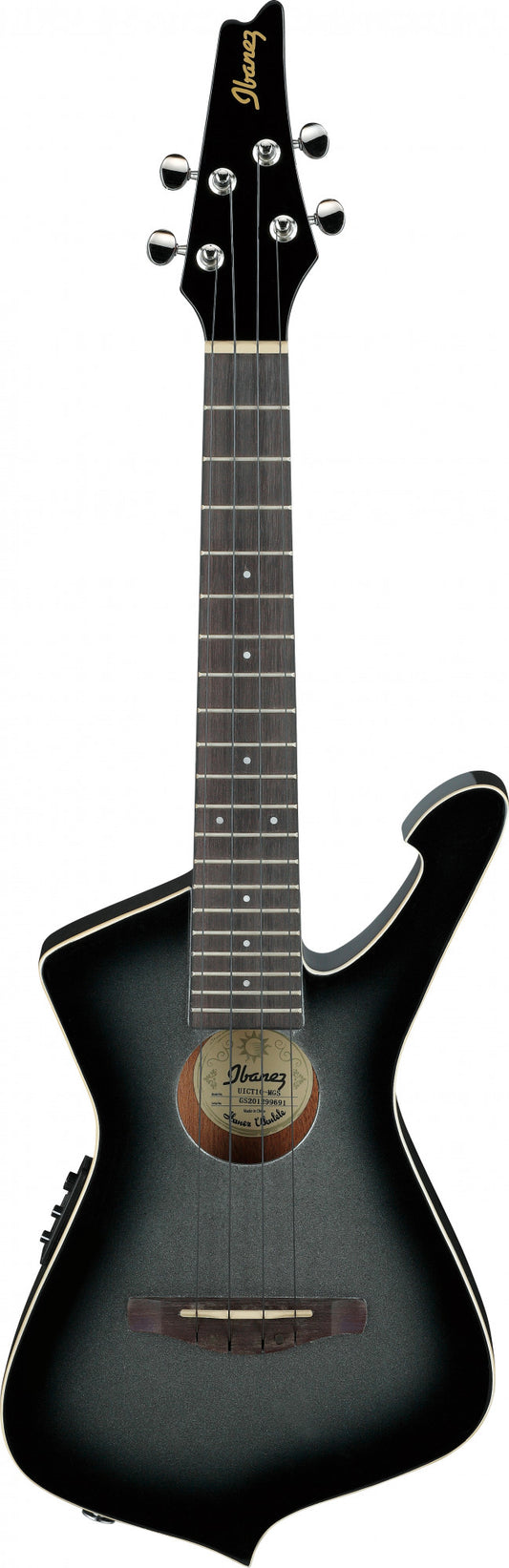 IBANEZ Iceman Tenor Ukulele 4-String - Metallic Gray Sunburst + Gig Bag