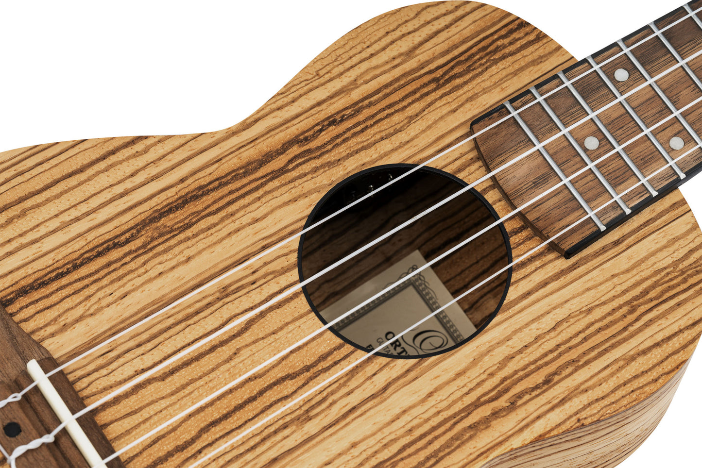 ORTEGA Timber Serie Sopran Preamp Ukulele 4 String - Zebrawood Natural + Bag