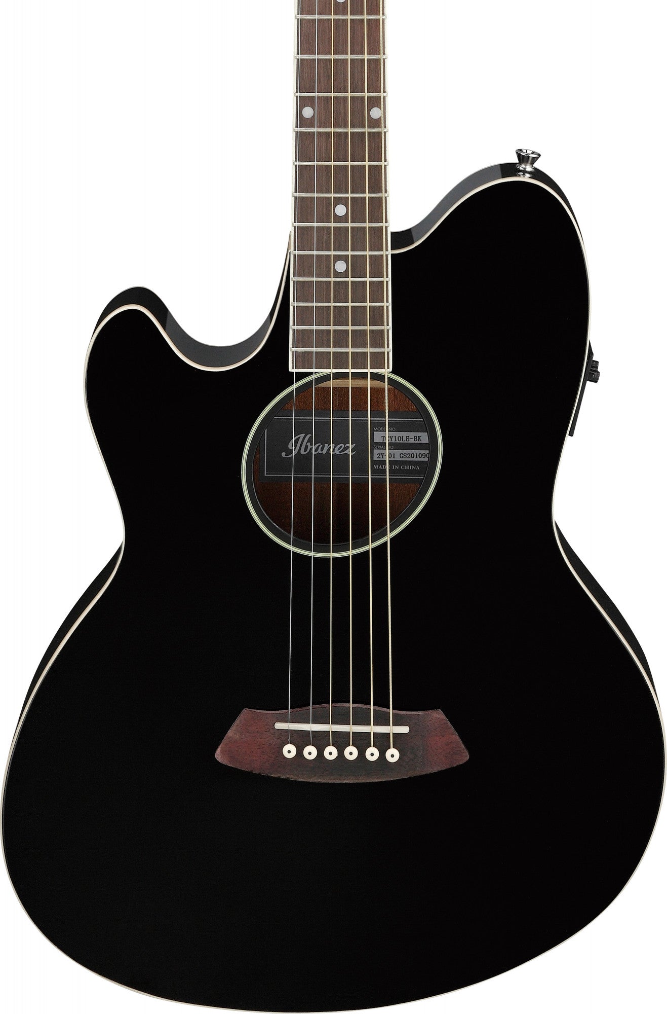 IBANEZ Talman Akustikgitarre Doppel Cutaway Preamp 6 String Lefty - black