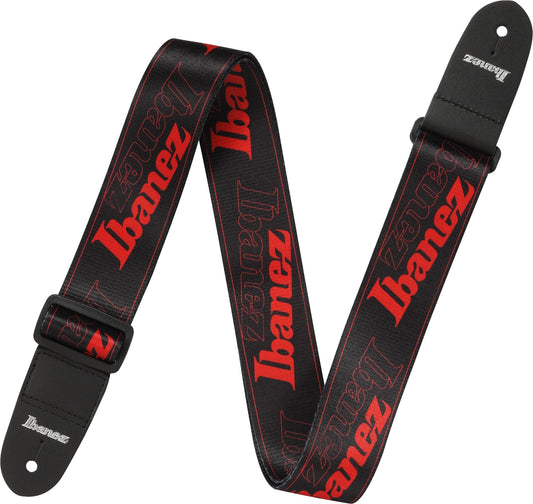 IBANEZ Design Strap - Black/Red Logos