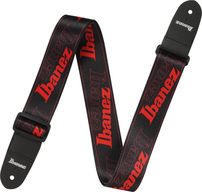 IBANEZ Design Strap - Black/Red Logos