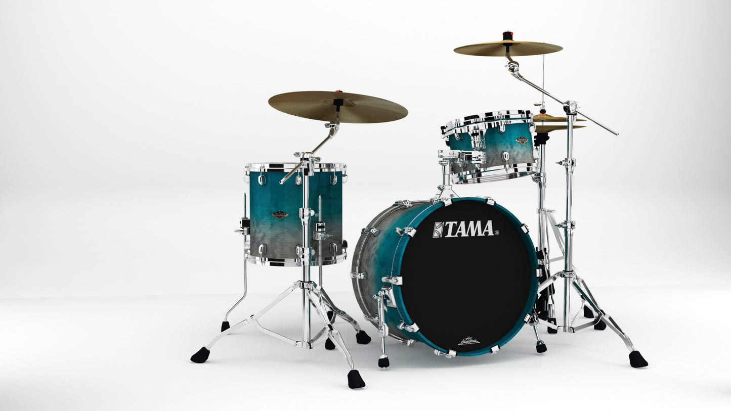 TAMA Starclassic Walnut/Birch Lacquer Shell Kit 3 teilig - Satin Sapphire Fade/Chrom HW