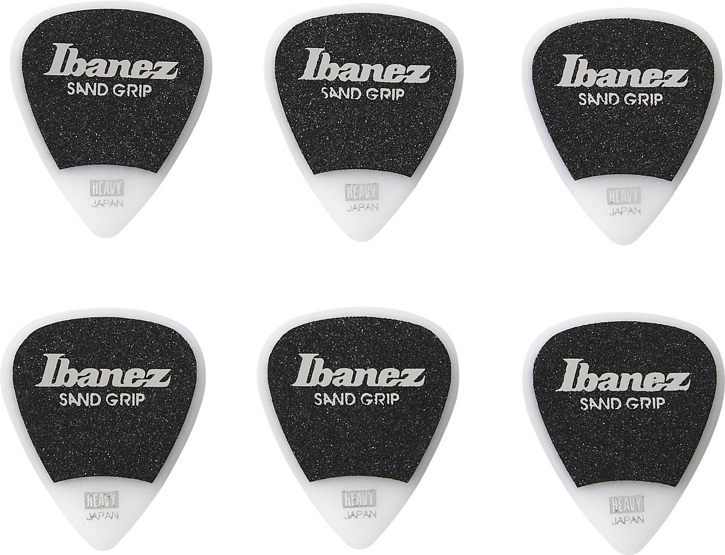 IBANEZ Grip Wizard Series Sand Grip Flat Pick - 6er Pack