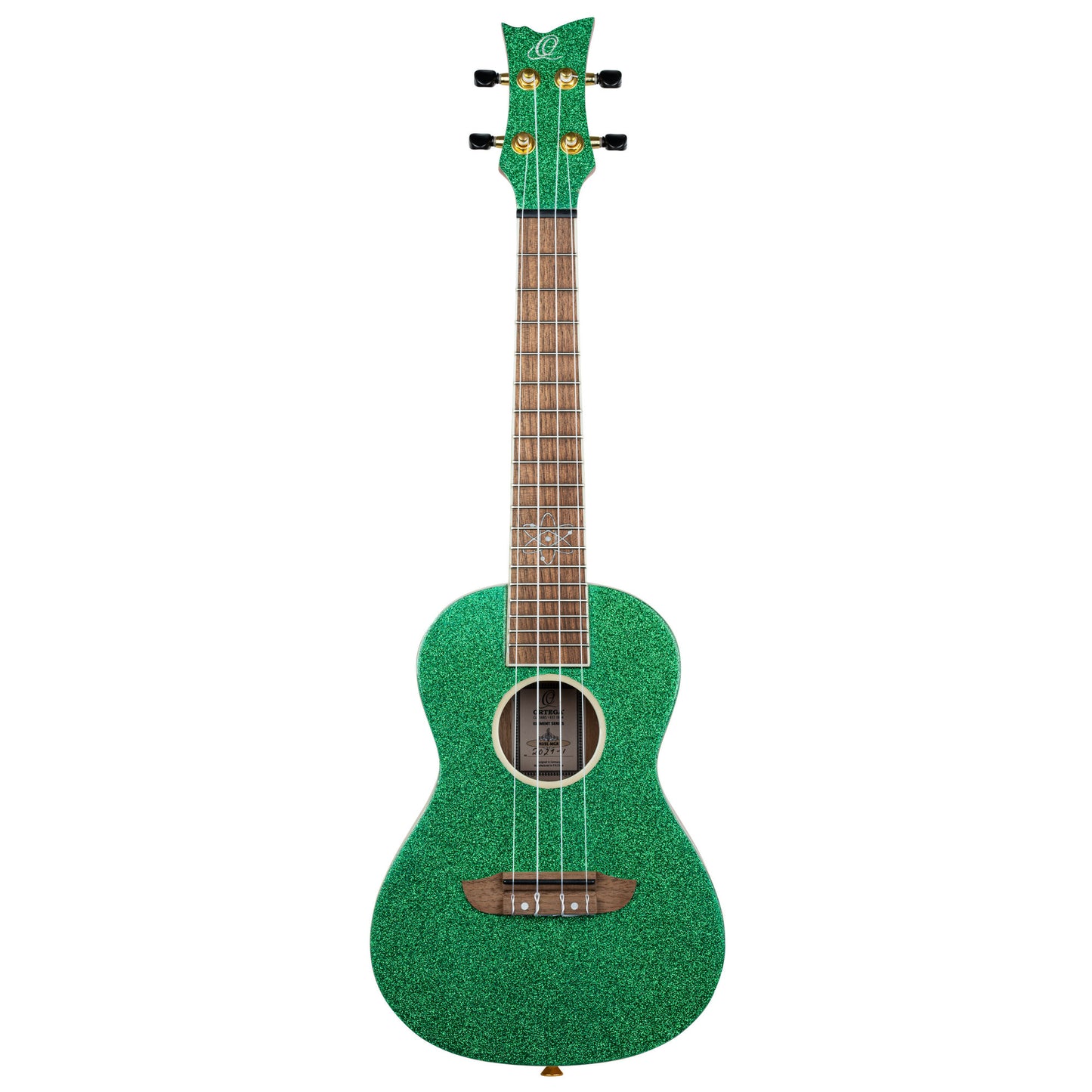 ORTEGA Element Serie Konzert Ukulele 4 String - Spruce / Catalpa Metallic Green + Bag