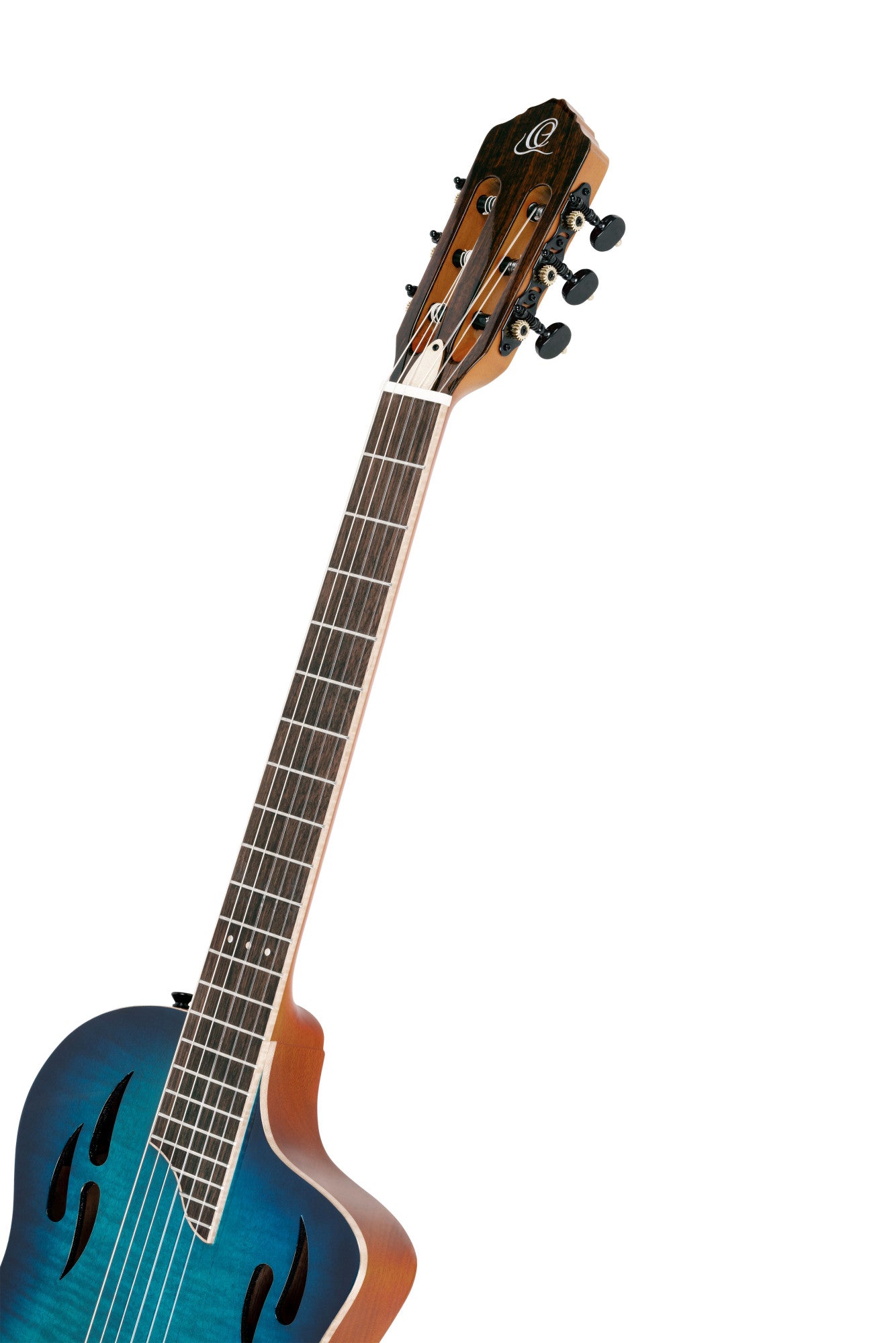 ORTEGA TourPlayer DeLuxe Nylon String Guitar 6-String - Flamed Maple Blue + Gig Bag