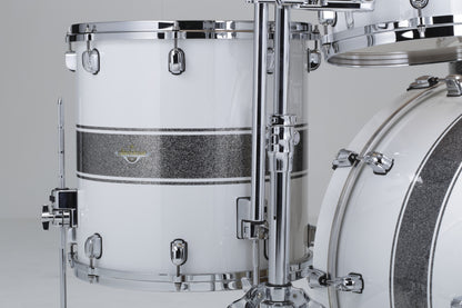 TAMA Starclassic Maple Lacquer Shell Kit 4 teilig - Silver Snow Racing Stripe/Chrom HW