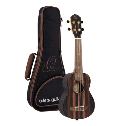 ORTEGA Timber Serie Sopran Ukulele 4 String - Ebony Natural + Bag