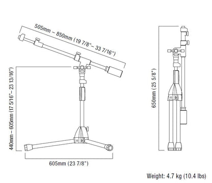 TAMA Iron Works Studio Series Low Profile Telescoping Boom Microphone Stand