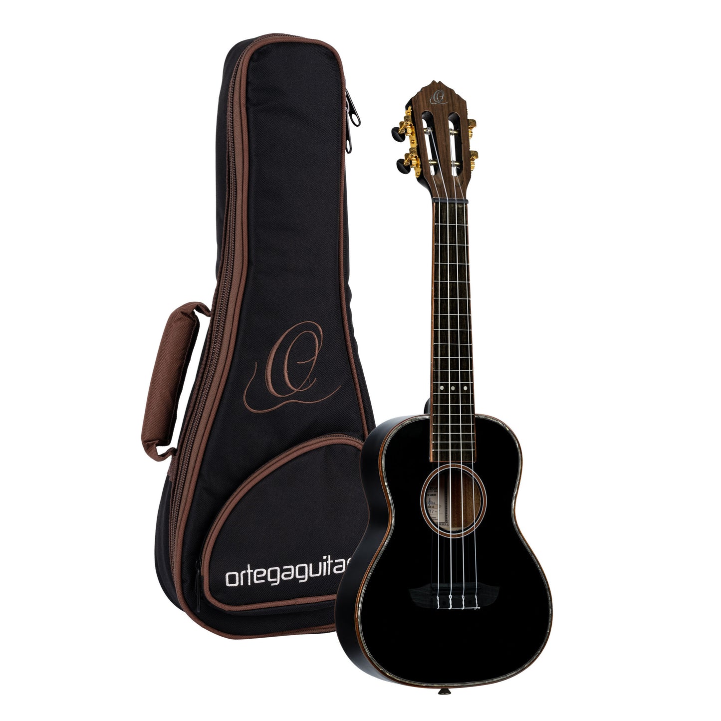 ORTEGA Onyx Serie Konzert Ukulele 4 String - Spruce / Mahogany Black + Bag
