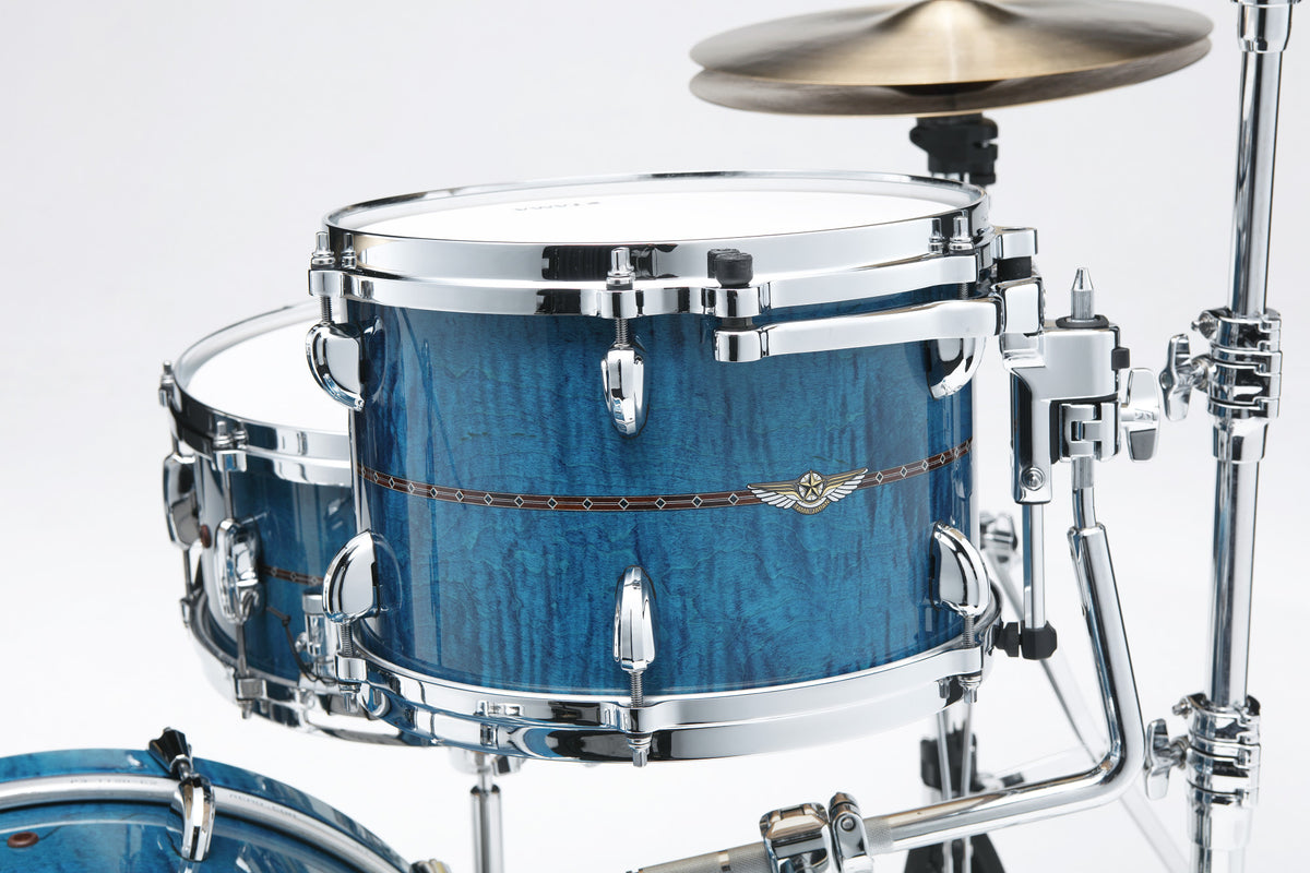 TAMA STAR Maple Rack Tom 10" x 7" - Ocean Blue Curly Maple/Chrom HW/mit Inlay (outside)