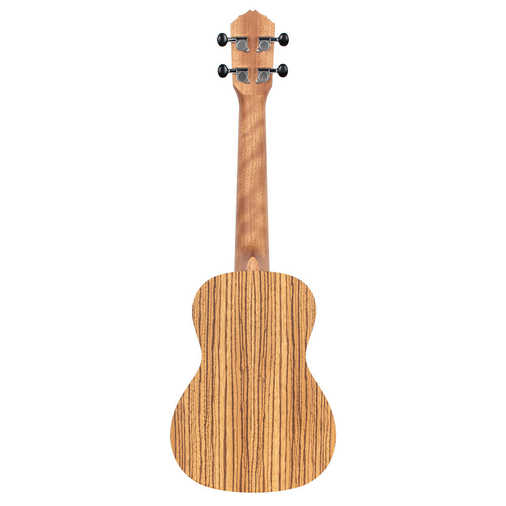 ORTEGA Timber Serie Konzert Preamp Ukulele 4 String Lefty - Zebrawood Natural + Bag