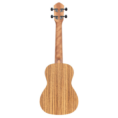 ORTEGA Timber Serie Konzert Preamp Ukulele 4 String Lefty - Zebrawood Natural + Bag