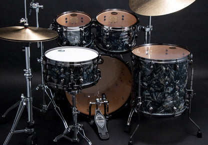 TAMA Starclassic Maple Duracover Wrap Shell Kit 4 pcs - Charcoal Swirl/Black Nickel HW