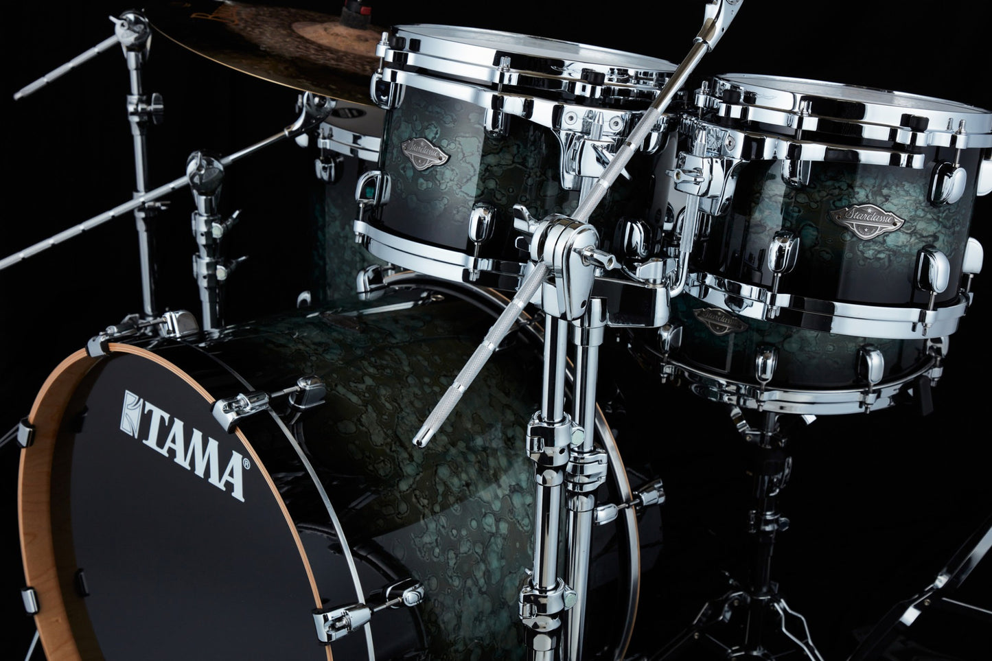 TAMA Starclassic Performer Shell Kit 4 teilig - Molten Steel Blue Burst/Chrom HW