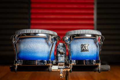 MEINL Percussion Artist Series Bongo William "Kachiro" Thompson, REMO® Black Calfskin Skyndeep Heads - 7" & 8 1/2" Electric Sky