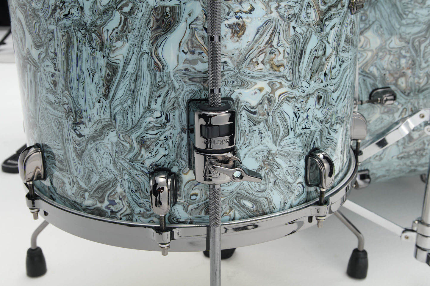 TAMA Starclassic Maple Duracover Wrap Shell Kit 4 pcs - Sky Blue Swirl/Black Nickel HW