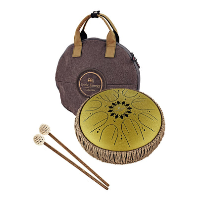MEINL Sonic Energy Medium Octave Steel Tongue Drum 10" - C Major/8 Notes/432 Hz - Gold