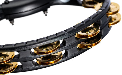 MEINL Percussion Traditional Mountable ABS Series Molded ABS Tambourine - Black/Solid Brass Jingles