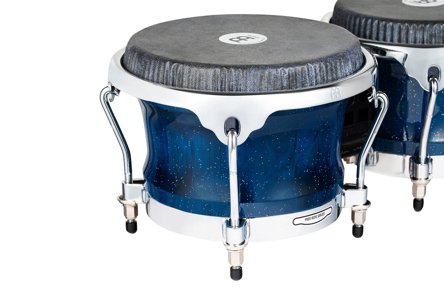 MEINL Percussion Artist Series Bongo William "Kachiro" Thompson, REMO® Black Calfskin Skyndeep Heads - 7" & 8 1/2" Blue Wave