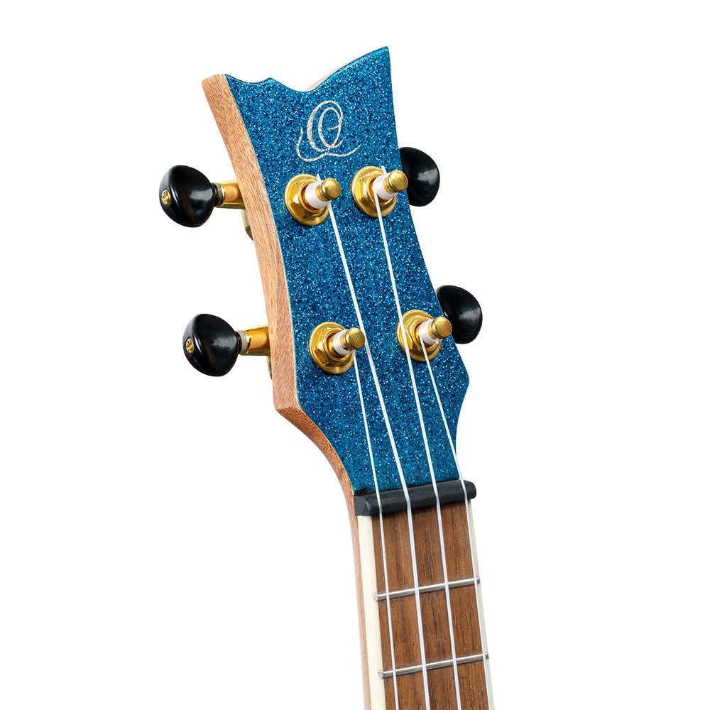 ORTEGA Element Serie Konzert Ukulele 4 String - Spruce / Catalpa Metallic Blue + Bag