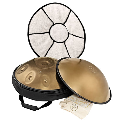 MEINL Sonic Energy Sensory Handpan Stainless Steel D Kurd 10 Notes 440 Hz - Vintage Gold