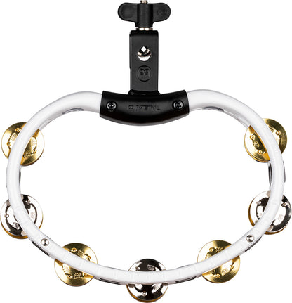MEINL Percussion Traditional Mountable ABS Series Molded ABS Tambourine - White/Mixed Jingles