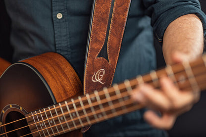 ORTEGA Genuine-Leather Bass-Strap - Chestnut Tree
