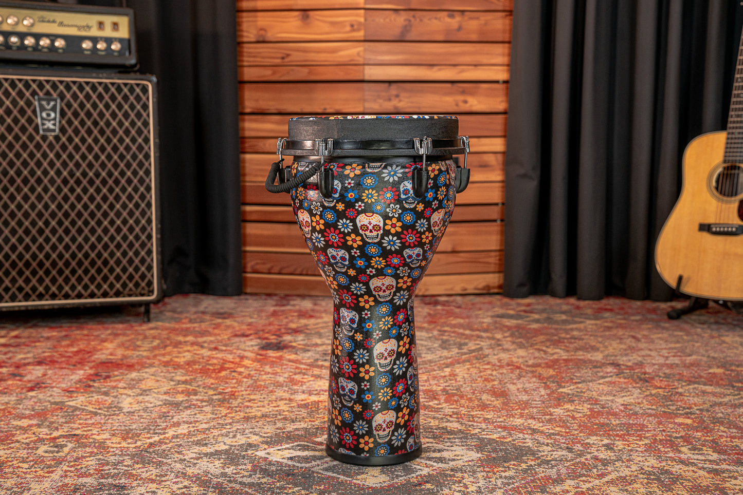 MEINL Percussion Jumbo Djembe 12" - Day Of The Dead/Designer Head