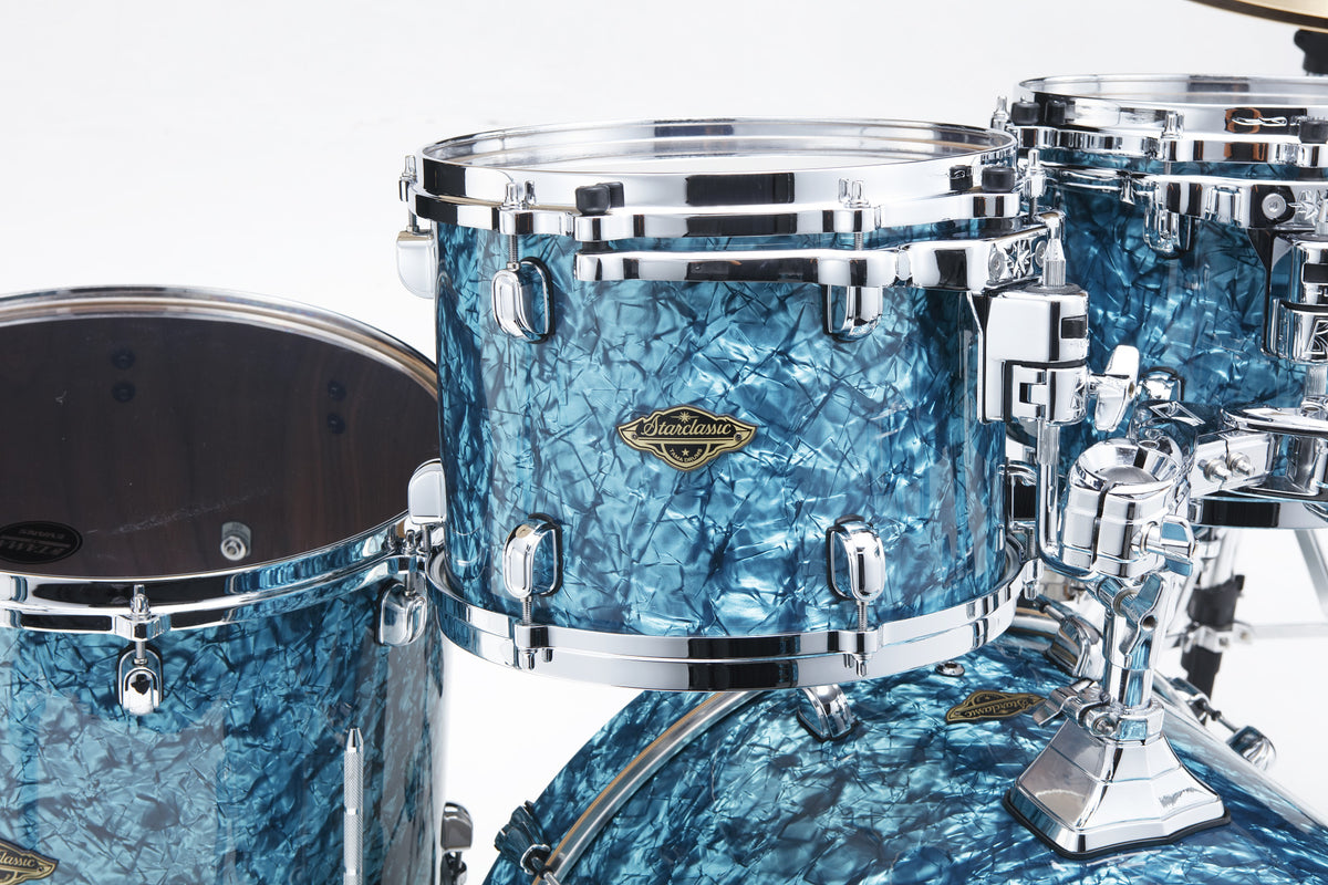 TAMA Starclassic Walnut/Birch Duracover Wrap Shell Kit 4 teilig - Turquoise Pearl/Chrom HW