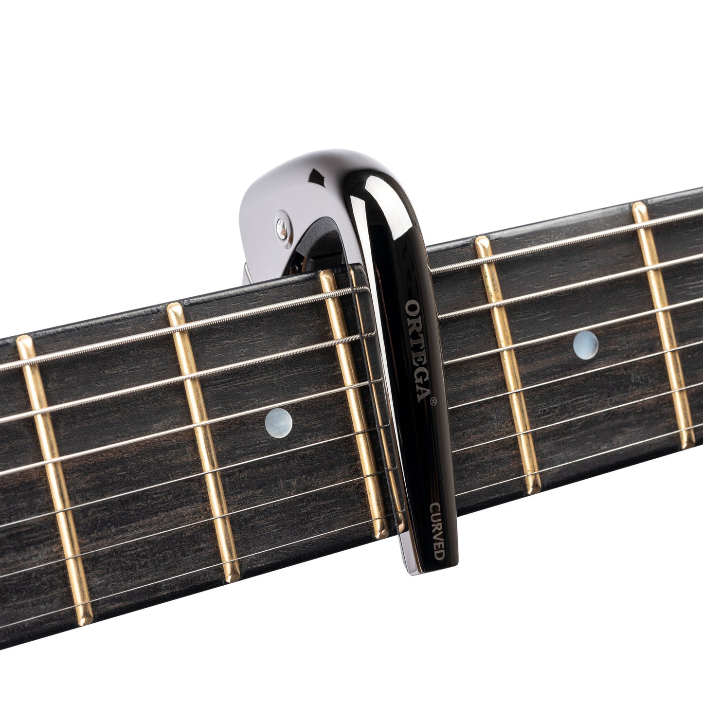 ORTEGA Curved Guitar Capo - Black Chrome