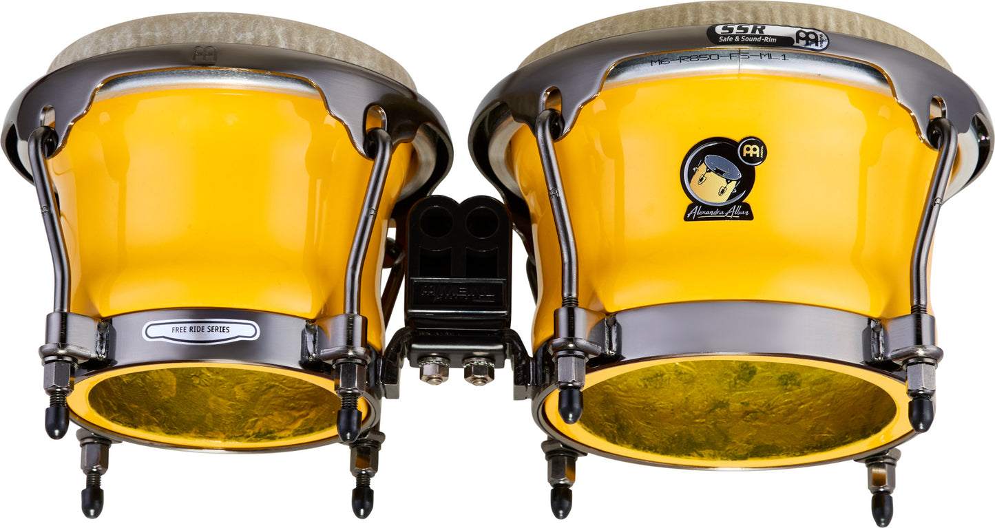 MEINL Percussion Artist Series Alexandra Alban Signature 7" & 8 1/2" Bongo - Sunrise Yellow