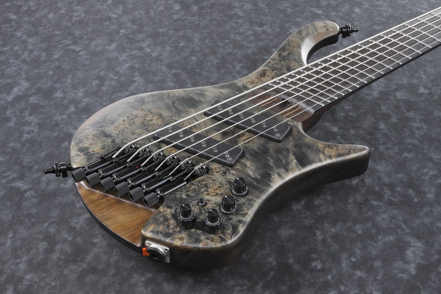 IBANEZ Bass Workshop EHB Electric Bass 6-String Multi Scale - Black Ice Flat + Gig Bag PGPGB