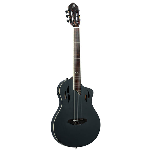 ORTEGA TourPlayer DeLuxe Nylon String Guitar 6-String - Spruce Black + Gig Bag