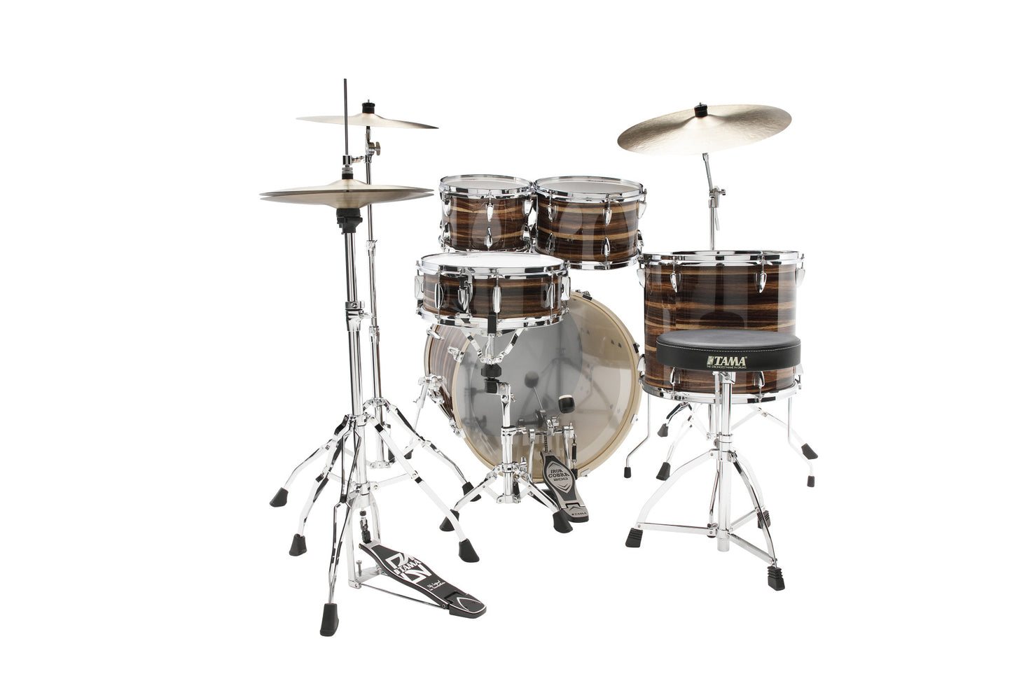 TAMA Imperialstar Drum Set 5 pcs - Coffee Teak Wrap/Chrome HW + MEINL Cymbals HCS Cymbal Kit/Stage Master Double-Braced Hardware Kit