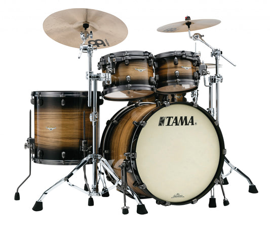 TAMA Starclassic Maple Exotic Shell Kit 4 pcs - Natural Pacific Walnut Burst/Smoked Black Nickel HW