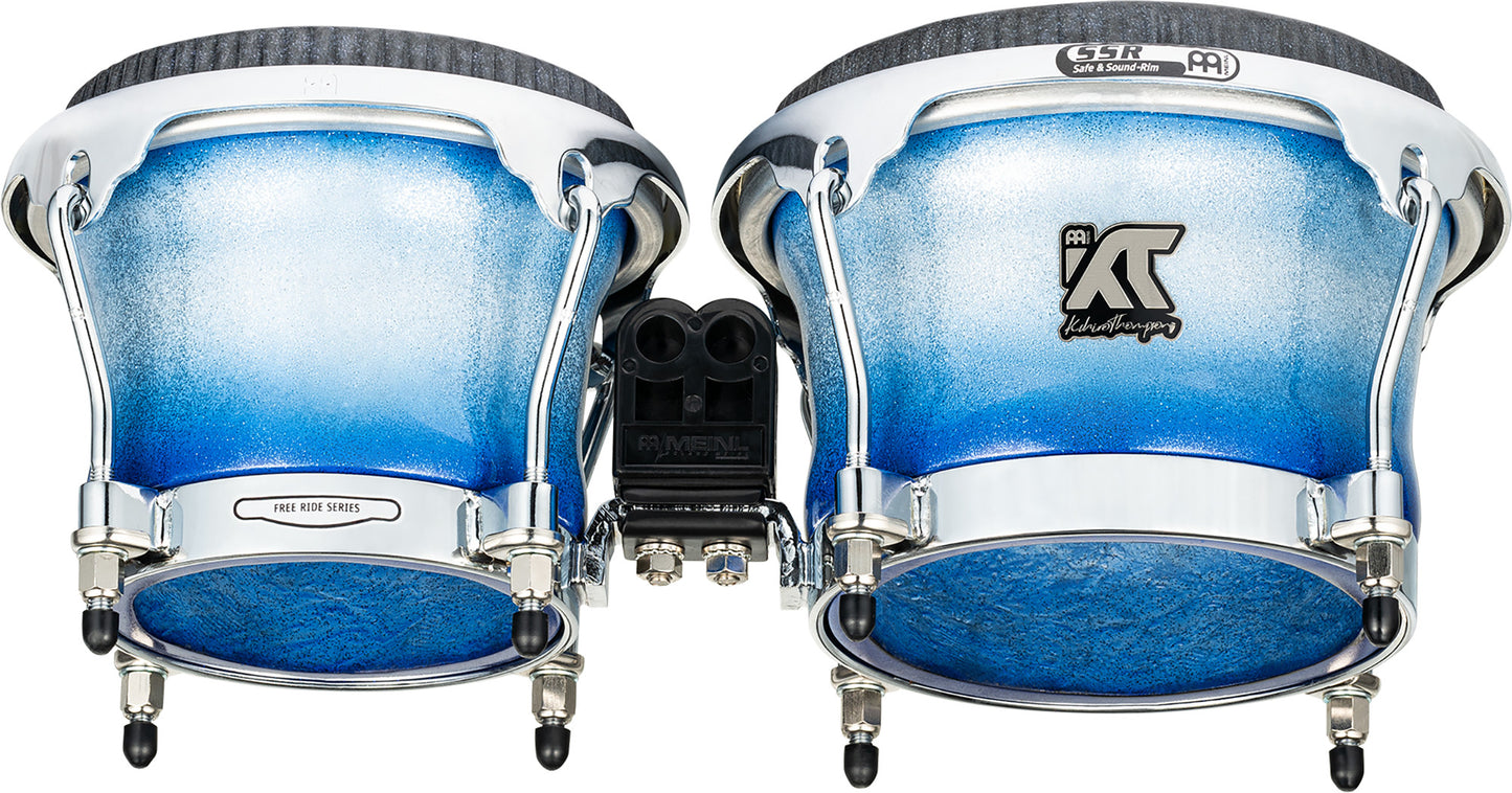 MEINL Percussion Artist Series Bongo William "Kachiro" Thompson, REMO® Black Calfskin Skyndeep Heads - 7" & 8 1/2" Electric Sky