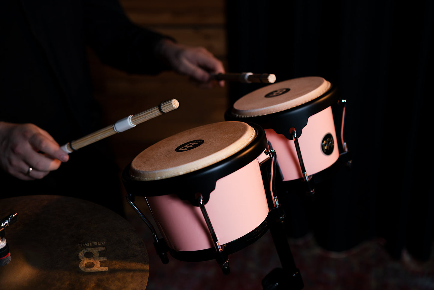 MEINL Percussion Journey Series Bongo 6 1/2" Macho & 7 1/2" Hembra - Flamingo Pink