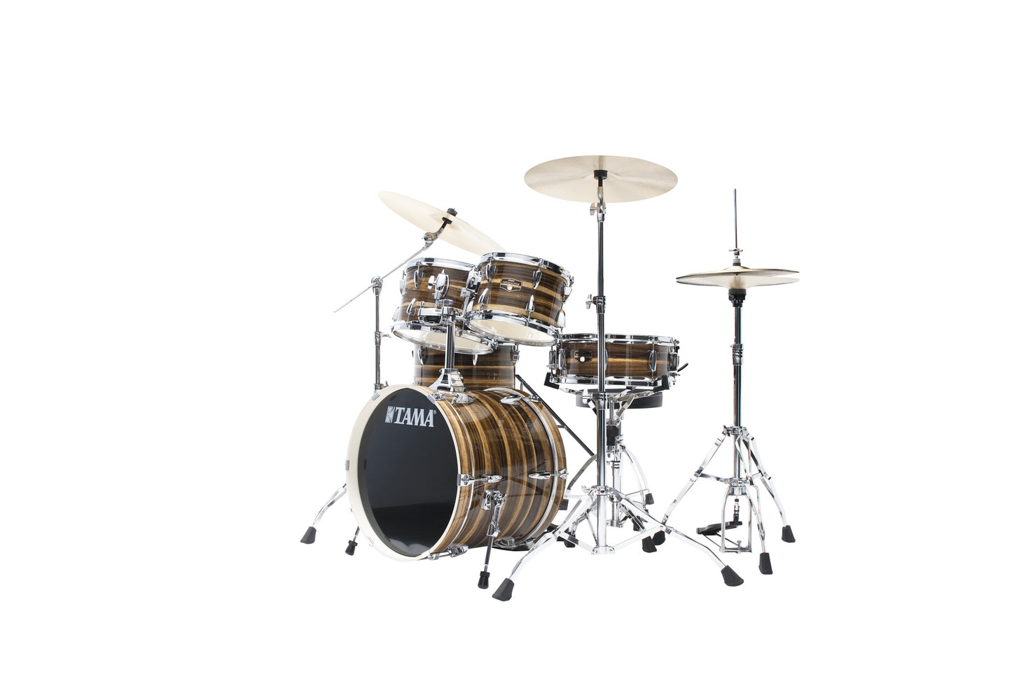 TAMA Imperialstar Drum Set 5 pcs - Coffee Teak Wrap/Chrome HW + MEINL Cymbals HCS Cymbal Kit/Stage Master Double-Braced Hardware Kit