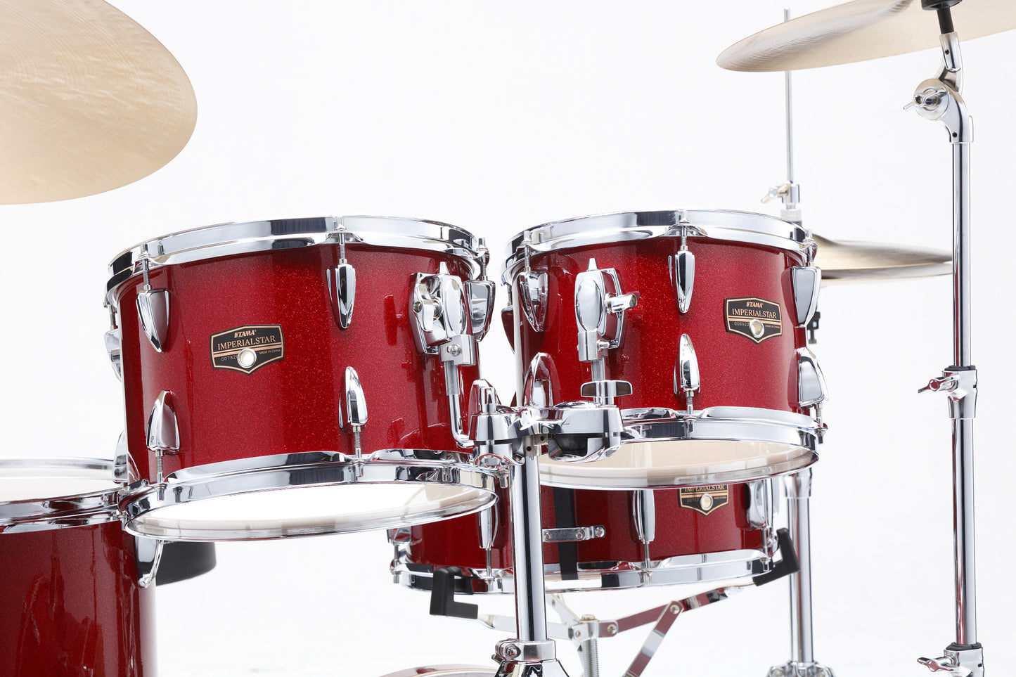 TAMA Imperialstar Drum Set 5 pcs - Burnt Red Mist/Chrome HW + MEINL Cymbals HCS Cymbal Kit/Stage Master Double-Braced Hardware Kit