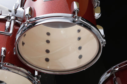 TAMA Stagestar Drum Set 5 teilig (22" BD) - Candy Red Sparkle/Chrom HW + MEINL Cymbals BCS Cymbal Set