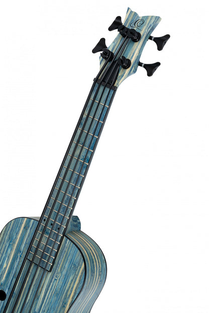 ORTEGA Bamboo Serie Short Scale Uke Bass 4 String - Solid Bamboo Stonewashed + Bag