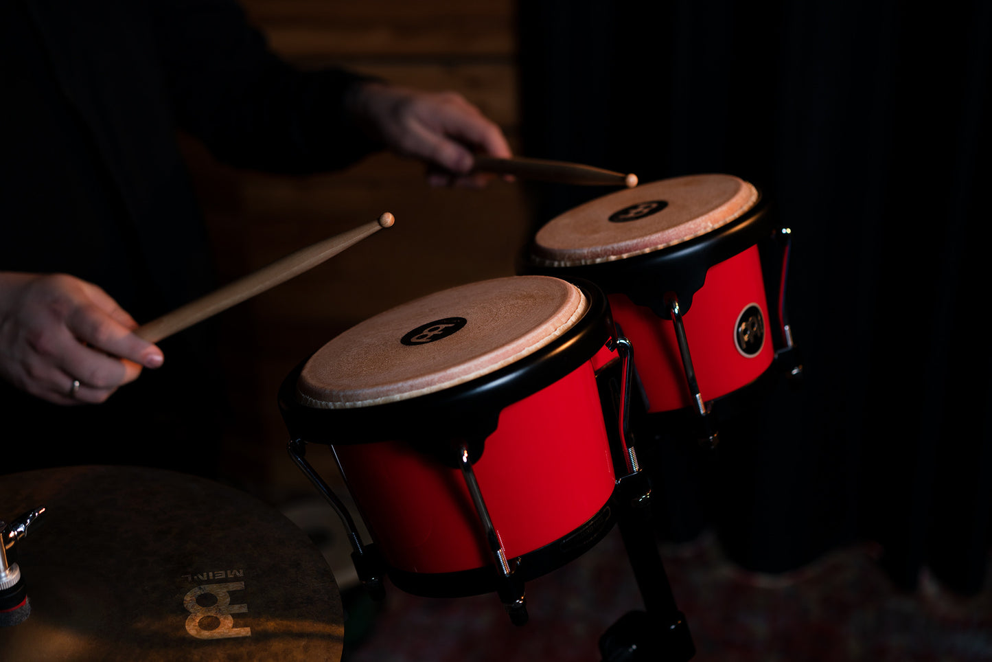 MEINL Percussion Journey Series Bongo 6 1/2" Macho & 7 1/2" Hembra - Red