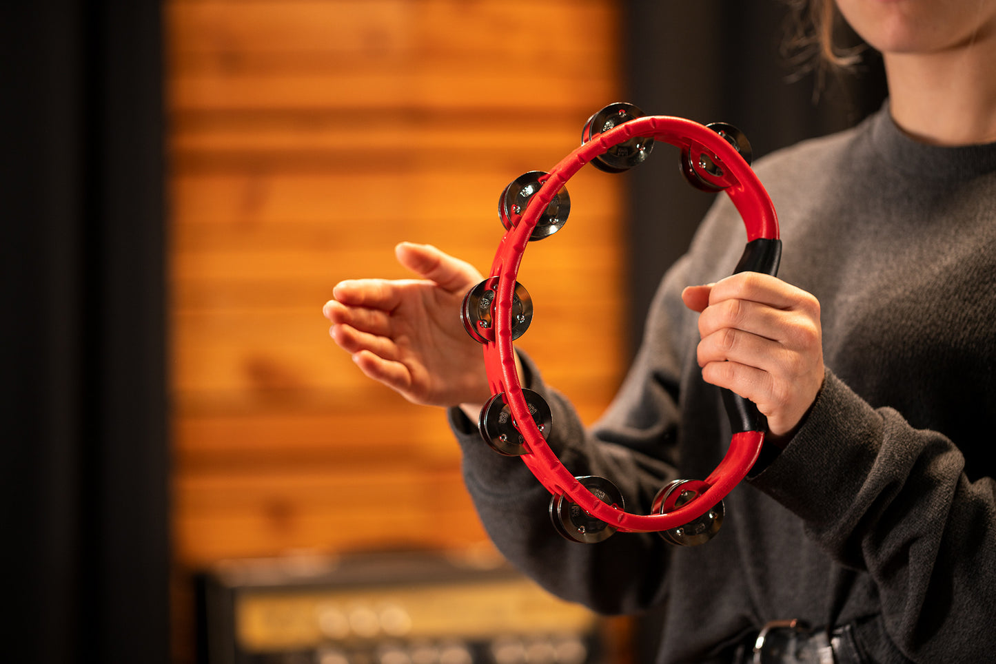 MEINL Percussion Headliner® Series Molded ABS Dual-Row Tambourine - Red
