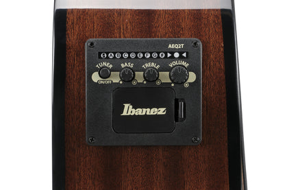 IBANEZ AEGB Acoustic Bass 4-String - Transparent Black Sunburst, Natural High Gloss Back & Sides